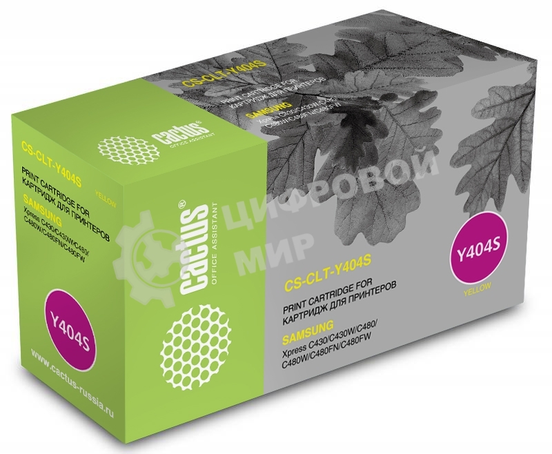 Картридж лазерный Cactus CS-CLT-Y404S желтый (1000 стр.) для Samsung SL-C430/C430W/C480/C480W/C480FW