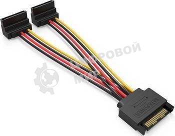 Кабель питания-разветвитель Vention SATA 15pin M/2 x SATA 15pin F угол 90 - 0.15м KDBBB