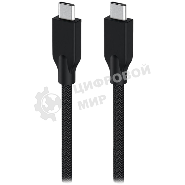 Кабель Genius ACC-C2CC-3A. Выход: USB-C -> USB-C. USB 3.0, плетеный нейлон, 100 см. черный