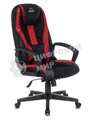 Кресло Zombie 9 черный/красный, экокожа, 120 кг, механизм качания