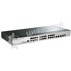 Коммутатор управляемый стекируемый D-Link DGS-1510-28P/A1A SmartPro с 24 портами 10/100/1000Base-T с поддержкой PoE, 2 портами 1000Base-X SFP и 2 портами 10Gb,ase-X SFP+