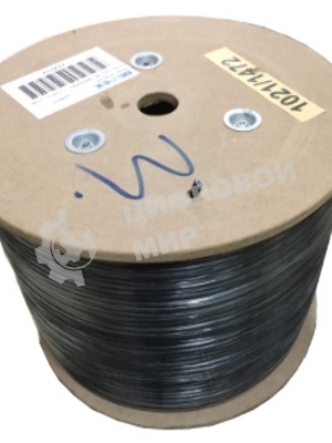 Кабель UTP 4 Pair AWG 24 CCA wooden reel, PE+PVC jacket, cat5E 305м черный