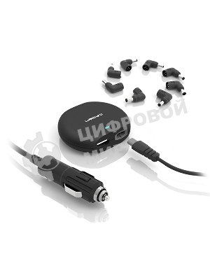 Зарядное устройство для ноутбука CROWN USB CMLC-3294 черный (Автомобильное 12V, 90W 15-20V, порт USB 5V 2.1A)