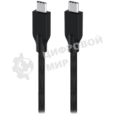Кабель Genius ACC-C2CC-3A. Выход: USB-C -> USB-C. USB 3.0, плетеный нейлон, 150 см. черный