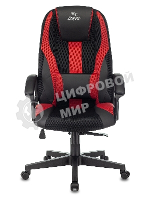 Кресло Zombie 9 черный/красный, экокожа, 120 кг, механизм качания