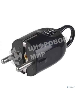 Вилка угловая ВПу12-02-Ст разборная с заземл. с кольцом 16А черный IEK EVP12-16-01-K02