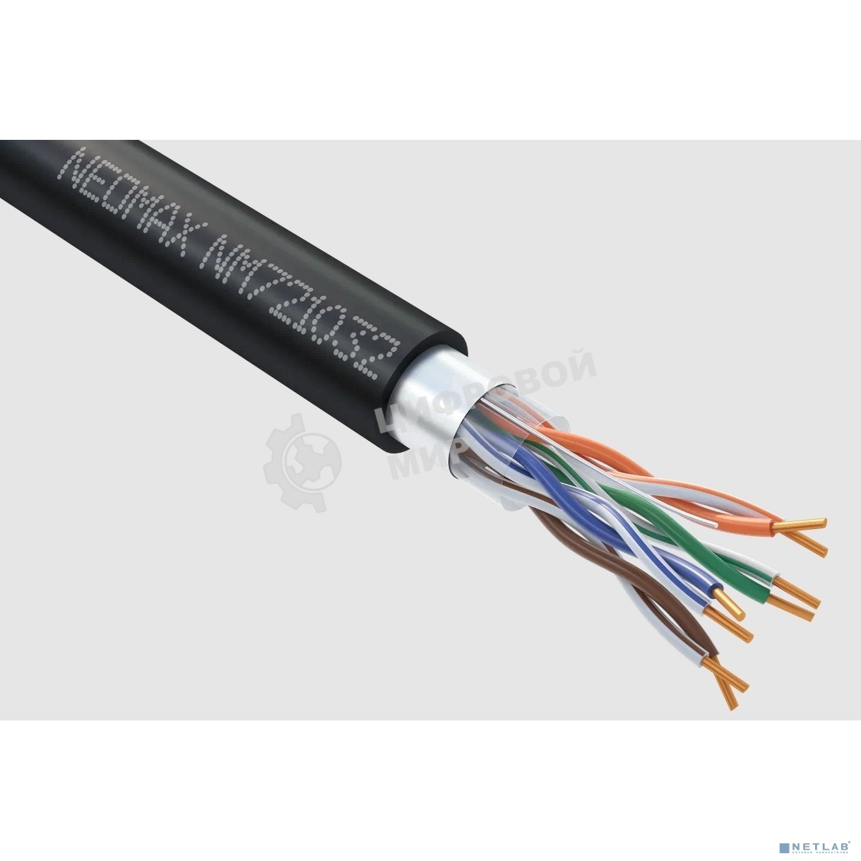 Кабель NEOMAX NM721032-P F/UTP cat.5e 4x2x0.46, 25 AWG, медь, внешний, PE, 305м, черный