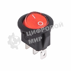 Выключатель клавишный Rexant круглый 12V 20А (3с) ON-OFF красный с подсветкой