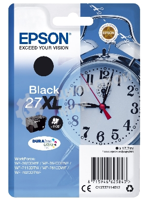 Картридж струйный Epson 27XL T2711 (C13T27114022/C13T27114020) черный, 17.7мл (1100 стр.), для WF7110/7610/7620