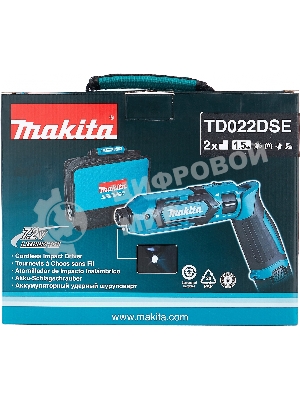Отвертка аккумуляторная MAKITA TD022DSEак уд 7.2В 2х1Ач Li-Ion 2450об/м 25Нм 1/4'' 0.56кг сумка подсветка