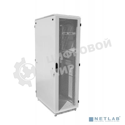 Шкаф серверный напольный 42U (600 1200) дверь перфорированная, задние двойные перфорированные