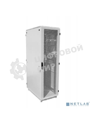 Шкаф серверный напольный 42U (600 1200) дверь перфорированная, задние двойные перфорированные