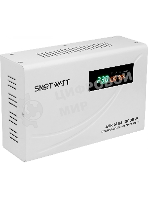 Настенный стабилизатор напряжения SMARTWATT AVR SLIM 1000RW (100W - 260W, 1000VA, 1 кВт, 50 Гц, розеток - 1, LED-дисплей