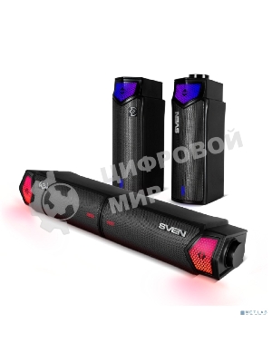 Саундбар мини SVEN SB-G1450, черный (10 Вт, питание USB, Bluetooth, подсветка)