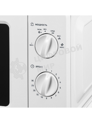Микроволновая печь BBK 17MWS-781M/W белый, 17 л, 700 Вт, переключатели - поворотный механизм