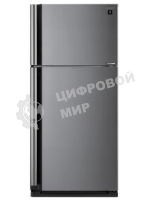 Холодильник Sharp SJXE55PMSL серебристый двухкамерный 388/148л морозилка сверху, No Frost