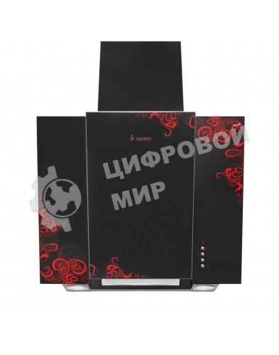 Вытяжка наклонная Gefest ВО 3603 К16 черный/красный, 60 см, 550 куб. м/ч, 76 дБ