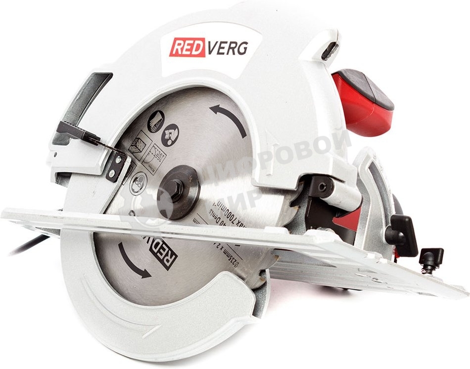Дисковая пила RedVerg RD-CS220-85. 2200Вт; диск 235/30мм; 4700 об/мин; пропил: при 90