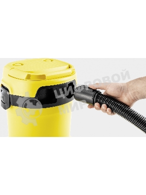 Строительный пылесос Karcher WD 2 Plus V-12/4/18 желтый, 1000 Вт, уборка сухая/сбор воды, пылесборник мешок/контейнер, 12 л