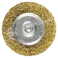 Щетка для дрели Matrix 50 мм, плоская со шпилькой, латунированная витая проволока