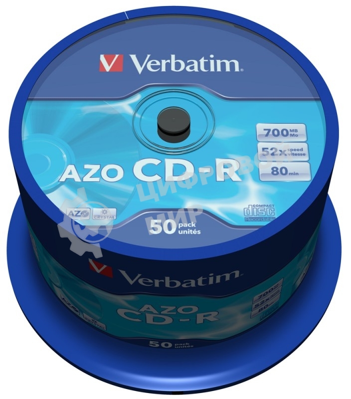 Диск CD-R Verbatim 700Mb 48x Cake Box (50шт) (43343)
