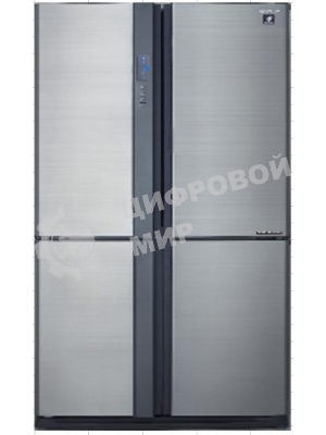 Холодильник Sharp SJ-EX93PSL нержавеющая сталь трехкамерный 345/211л морозилка снизу, No Frost, Side by Side