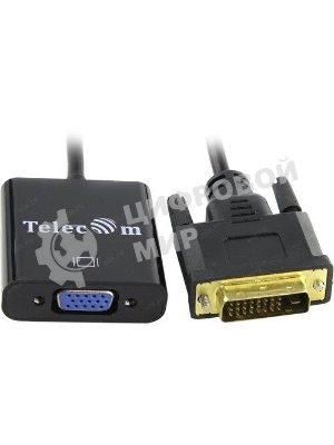 Кабель-переходник VCOM DVI-D 25M ---> VGA 15F Telecom TA491 Кабель-переходник DVI-D 25M ---> VGA 15F Telecom TA491