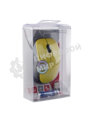 Мышь беспроводная Gembird MUSW-360-LM желтый, 1000 dpi, радиоканал, USB, кнопки - 3