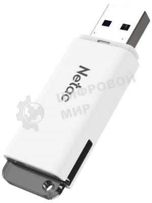 Флешка USB Netac U185 (NT03U185N-016G-20WH), 16Gb, USB 2.0, R/W 25/10, белый/серый