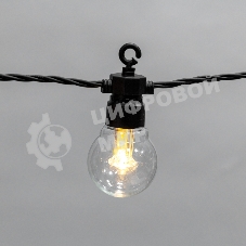 Уличная гирлянда Neon-night Лофт, черный каучук, 20 прозрачных ламп, влагостойкая IP65