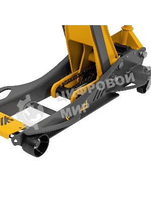 Домкрат гидравлический подкатной Denzel 3,8 т, 110-580 мм, быстрый подъем, низкий подхват, проф.