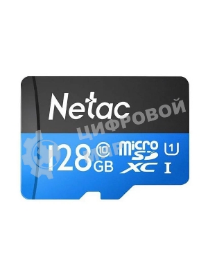 Флеш-Карта NeTac P500 Standard MicroSDXC 128Gb U1/C10 up to 80Mb/s, retail pack card only