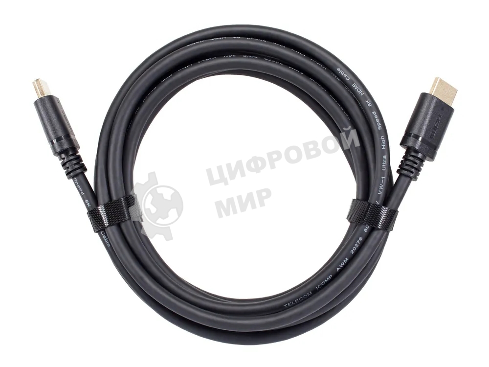 Кабель HDMI 19M/M,ver. 2.1 8KX60Hz (Econom) 2m Telecom TCG245C-2M