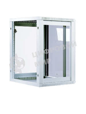 Шкаф настенный ЦМО ШРН-М-12.500 12U 600x520мм пер.дв.стекл съемные бок.пан. 50кг серый