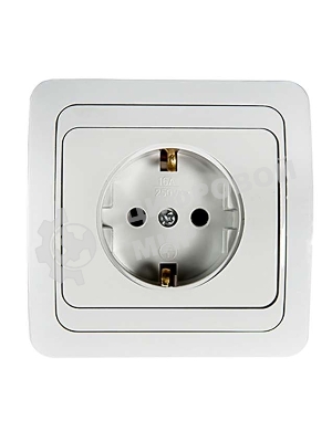 Розетка 1-м CLASSICO с заземл. 2028 бел. ASD/IN HOME 4680005959907