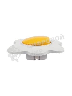 Выключатель одноклавишный Kranz HAPPY Яичница скрытой установки, желтый/белый