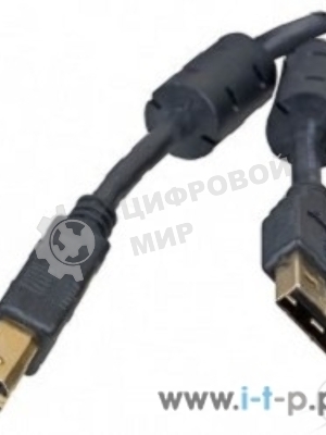 Кабель 5bites UC5010-030A USB2.0, AM/BM, зол.разъемы, ферр.кольца, 3м., черный