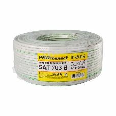 Кабель коаксиальный PROconnect SAT 703 B, CCS/Al/Al, 75%, 75 Ом, бухта 100 м, белый