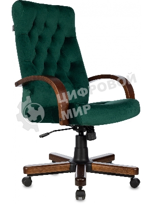 Кресло Бюрократ T-9928WALNUT Fabric Italia Green зеленый, ткань
