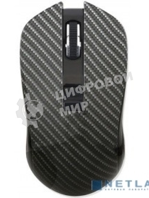 Мышь беспроводная Qumo Kevlar M26 черный, 1600 dpi, радиоканал, USB, кнопки - 4