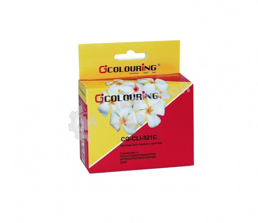 Картридж струйный Colouring CG-CLI-521C голубой с чипом водный (9 мл) для Canon IP3600/IP4600/MP540/MP550/MP620/MP630/MP980