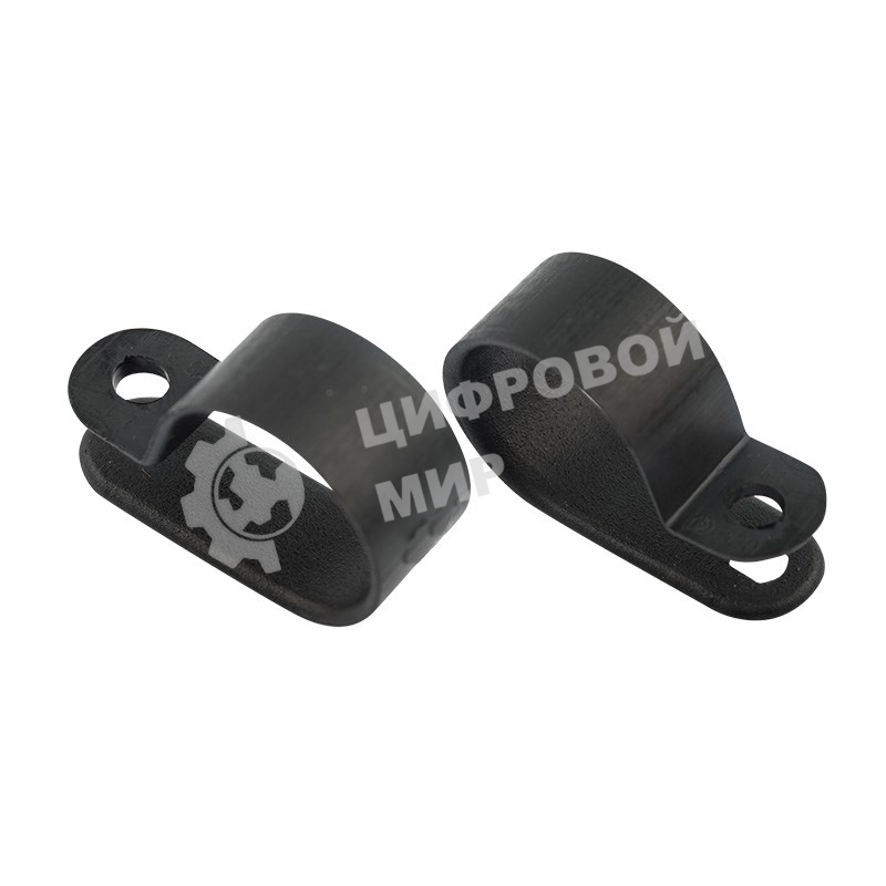 Кабельная скоба под винт Rexant 20 мм, черная, упаковка 50 шт.