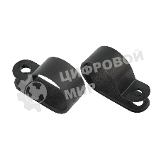 Кабельная скоба под винт Rexant 20 мм, черная, упаковка 50 шт.