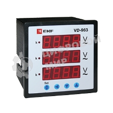 Вольтметр цифровой VD-963 на панель 96х96 трехфазный EKF vd-963