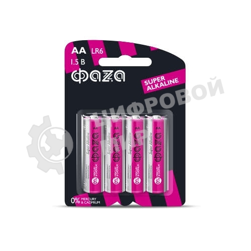 Элемент питания алкалиновый LR 6 Super Alkaline BL-4 (уп.4шт) ФАZА 4895205000285, 1.5 В