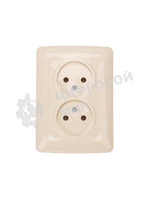 Розетка Kranz 2-ая DEA керамика б/з с/у 10А бежевый (1/10/120)
