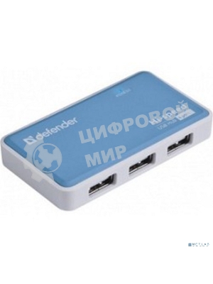 Концентратор USB Defender Quadro Power, USB, адаптер/через USB, блок питания
