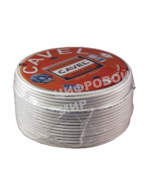 Кабель коаксиальный CAVEL SAT 50 M, Cu/Al/CuSn, 64%, 75 Ом, бухта 100 м, белый