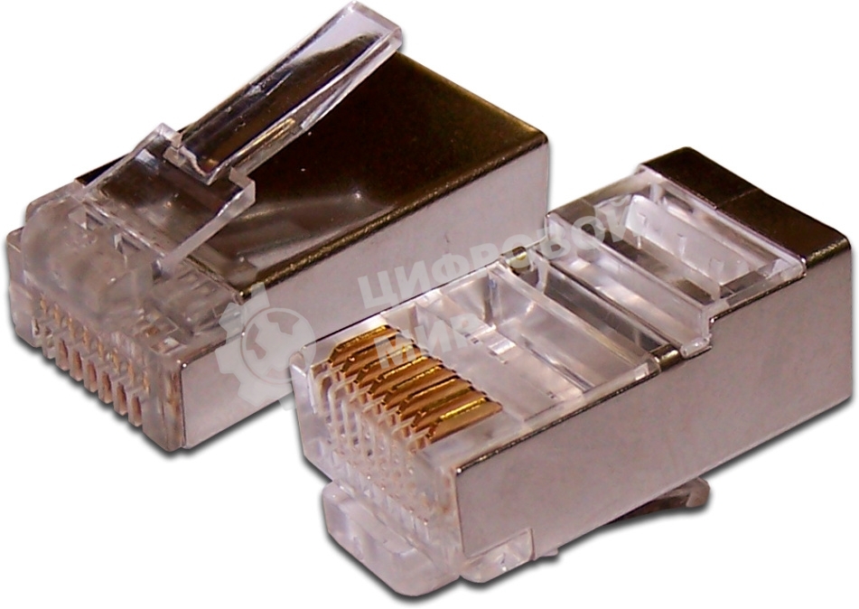 Коннектор медный LANMASTER TWT-PL45/S-8P8C RJ45 cat.5e серебристый