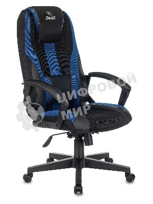 Кресло игровое Zombie 9 черный/синий, искусст.кожа/ткань, крестовина пластик
